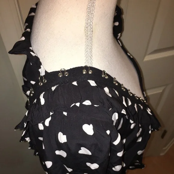 For Love & Lemons “Willow” Heart Print Peplum Top - Picture 5 of 12